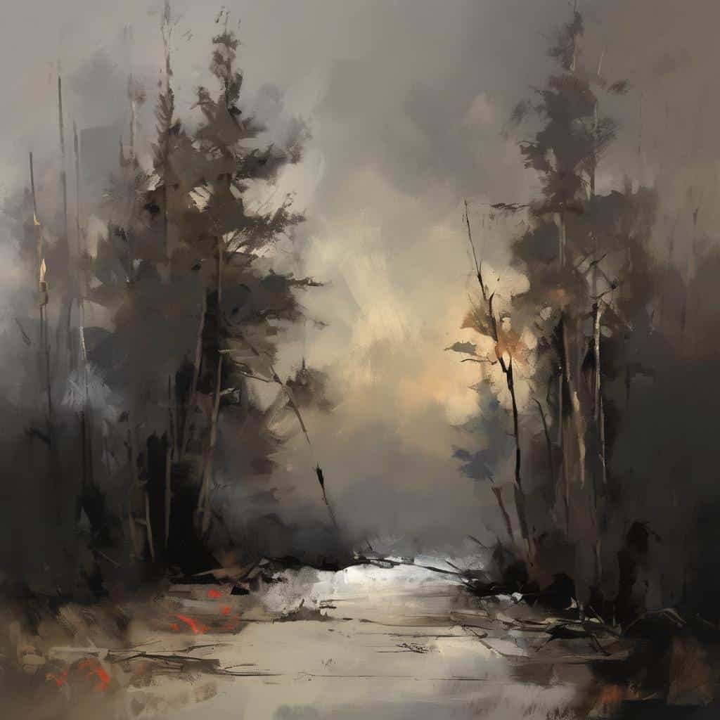 Ουρανοϊστορία και παραποτάμια τοπία σε μοντέρνο αφηρημένο στυλ, με έμφαση στην ανακάλυψη πέρα από το προφανές.